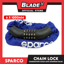 Sparco 4-digits Combination Chain Lock (Blue) for Bicycles, Motorcycles, and eScooters