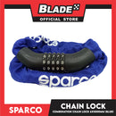 Sparco 4-digits Combination Chain Lock (Blue) for Bicycles, Motorcycles, and eScooters