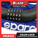 Sparco 4-digits Combination Chain Lock (Blue) for Bicycles, Motorcycles, and eScooters