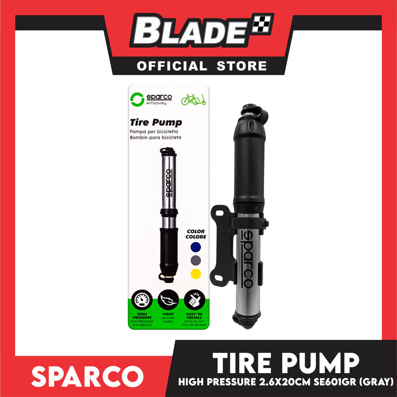 Sparco Bicycle Tire Pump Mini Bike Pump (Gray) SE601GR