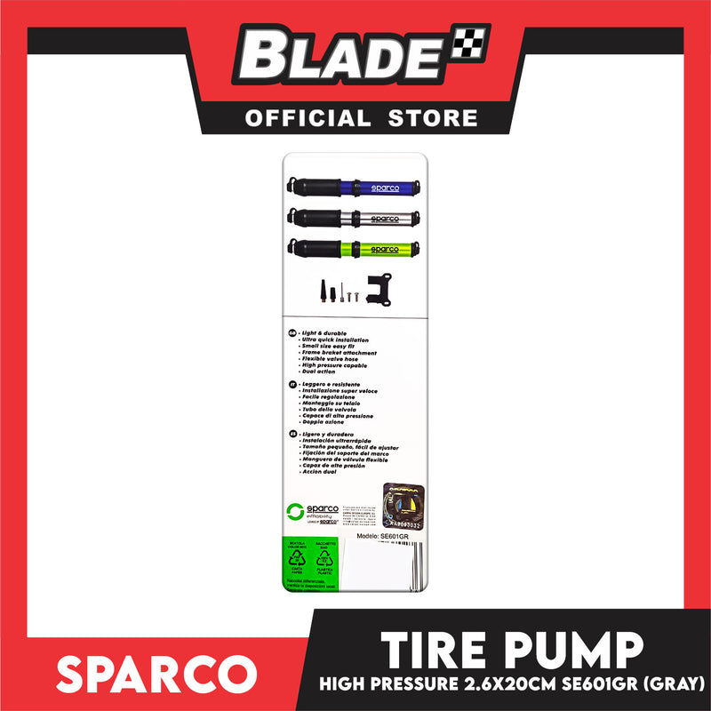 Sparco Bicycle Tire Pump Mini Bike Pump (Gray) SE601GR