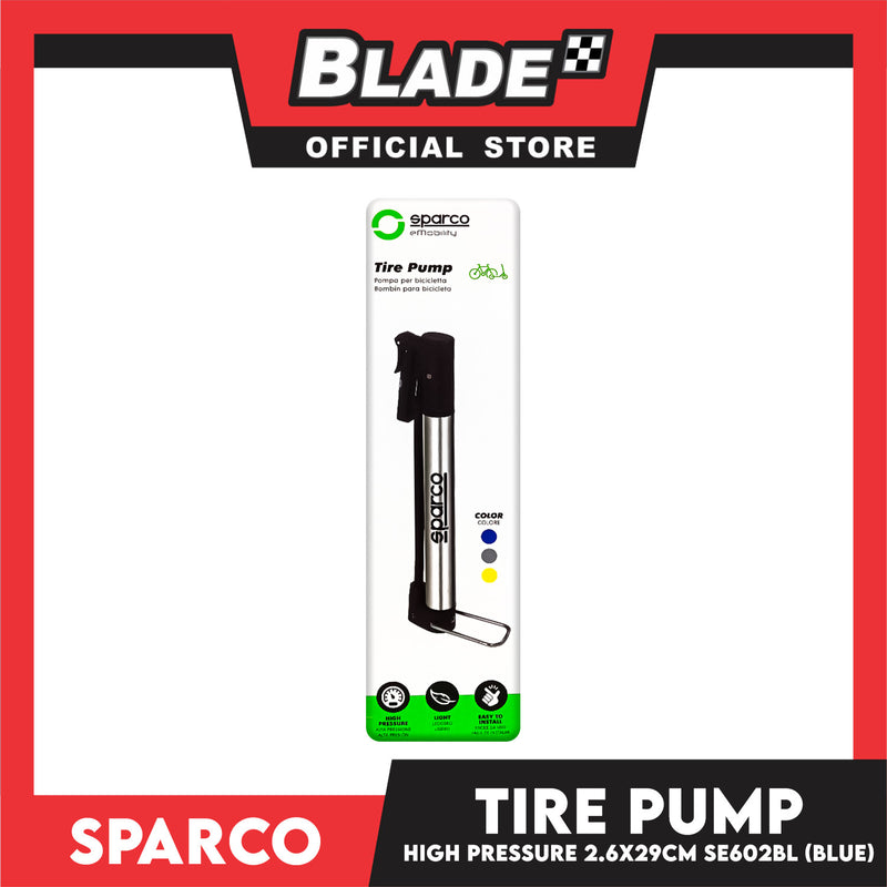 Sparco Bicycle Tire Pump Bike Scooter Pump (Blue) SE602BL