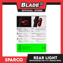 Sparco Bicycle LED  Rear Light Waterproof Rechargeable 50 Lumens 400mAh