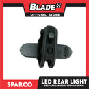 Sparco Bicycle LED  Rear Light Waterproof Rechargeable 30 Lumens 400mAh