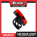 Sparco Bicycle LED  Rear Light Waterproof Rechargeable 30 Lumens 400mAh