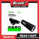 Sparco Bicycle LED Front Head Light Waterproof Rechargeable 360 Lumens 2000mAh
