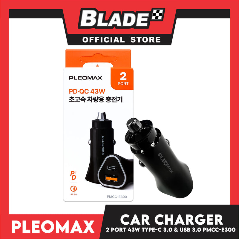 Pleomax Ultra-fast Car Charger 2-port PD QC 43W PMCC-E300
