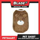 Pet Shirt Bear Design Brown Fleece (Medium)  Cats and Dogs