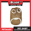 Pet Shirt Bear Design Brown Fleece (Medium)  Cats and Dogs