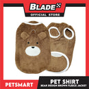 Pet Shirt Bear Design Brown Fleece (Medium)  Cats and Dogs
