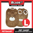 Pet Shirt Bear Design Brown Fleece (Large)  Cats and Dogs