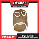 Pet Shirt Bear Design Brown Fleece (Large)  Cats and Dogs