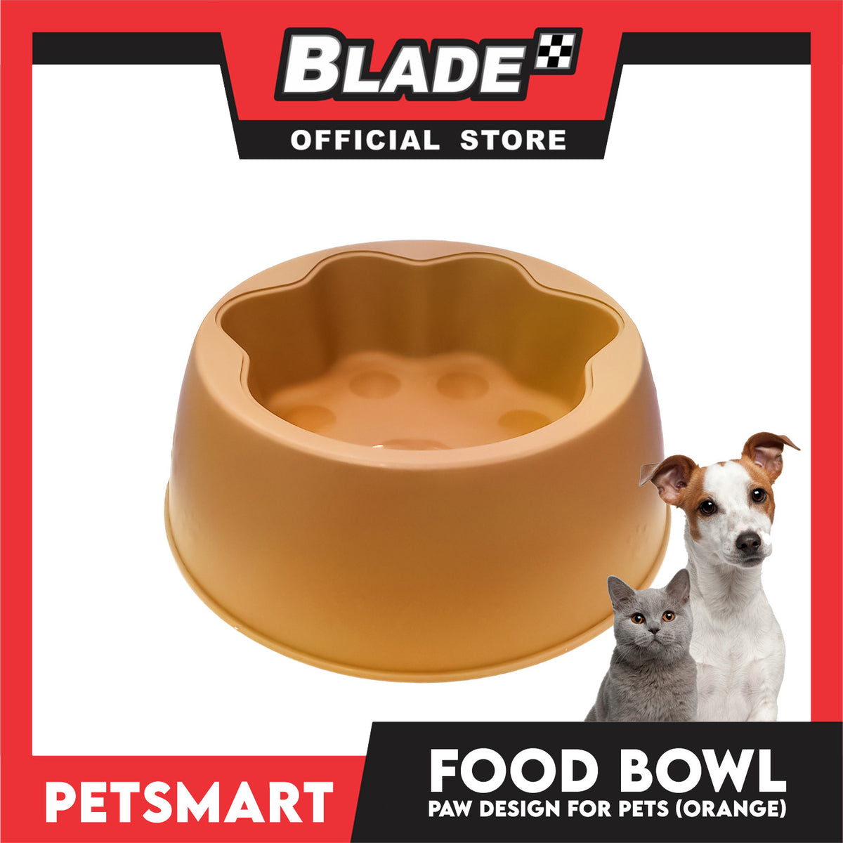 Pet Bowl Paw Design (Orange) for Cats and Dogs
