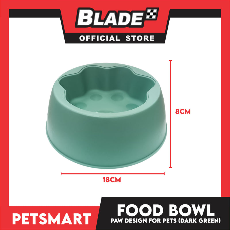 Pet Bowl Paw Design (Dark Green) for Cats and Dogs