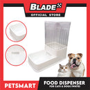 Pet Automatic Food Dispenser (White) with Anti-Slip Rubber for Cats and Dogs
