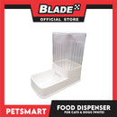 Pet Automatic Food Dispenser (White) with Anti-Slip Rubber for Cats and Dogs