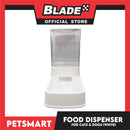 Pet Automatic Food Dispenser (White) with Anti-Slip Rubber for Cats and Dogs