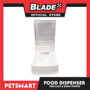 Pet Automatic Food Dispenser (White) with Anti-Slip Rubber for Cats and Dogs