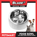Pet Food Bowl with Removable Metal Bowl  Anti Slip (White) for Cats and Dogs