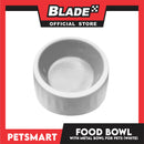 Pet Food Bowl with Removable Metal Bowl  Anti Slip (White) for Cats and Dogs