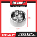 Pet Food Bowl with Removable Metal Bowl  Anti Slip (White) for Cats and Dogs