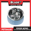 Pet Food Bowl with Removable Metal Bowl  Anti Slip (Light Blue) for Cats and Dogs