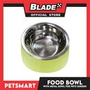 Pet Food Bowl with Removable Metal Bowl  Anti Slip (Green) for Cats and Dogs