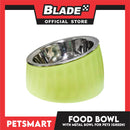 Pet Food Bowl with Removable Metal Bowl  Anti Slip (Green) for Cats and Dogs