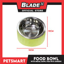 Pet Food Bowl with Removable Metal Bowl  Anti Slip (Green) for Cats and Dogs