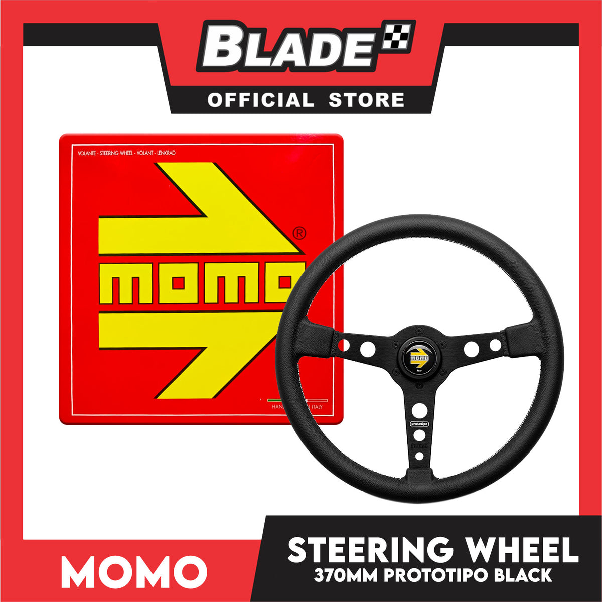 Momo Prototipo 370mm Steering Wheel (Black)