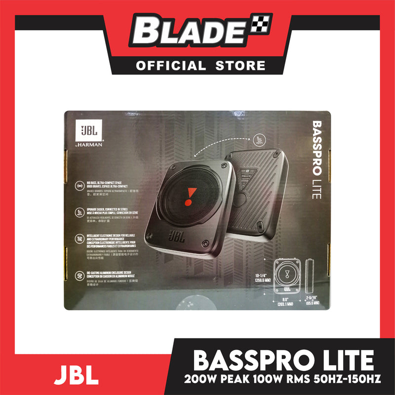 JBL Basspro Lite 10-1/4'' (259.6mm) Ultra-Compact Under Seat Subwoofer System 200W Peak 100W RMS