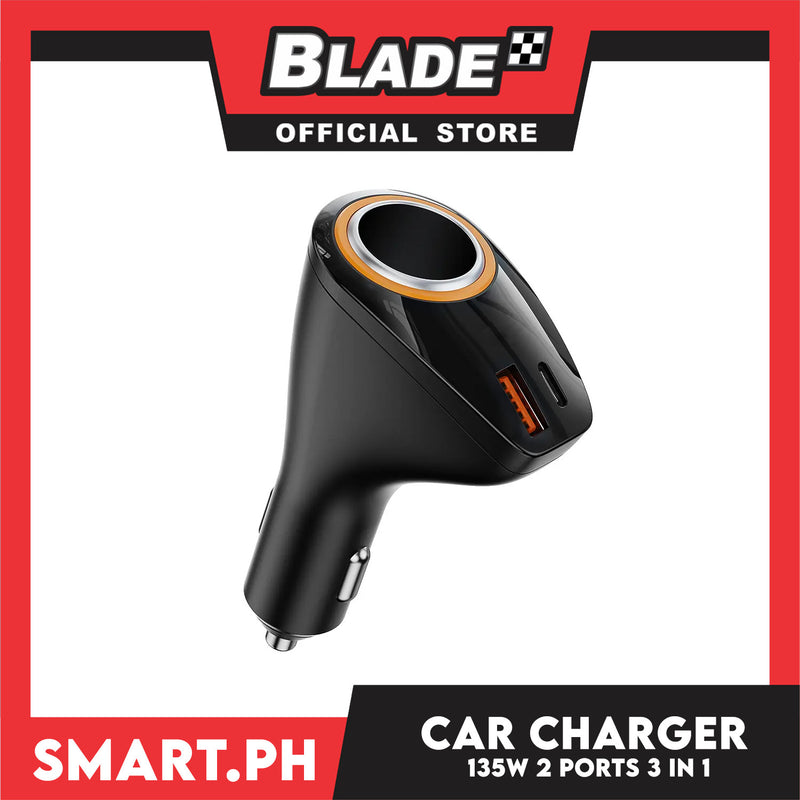 Cube ON Socket + PD + QC3.0 Ultra Fast Car Charger 2-port 135w JI-761