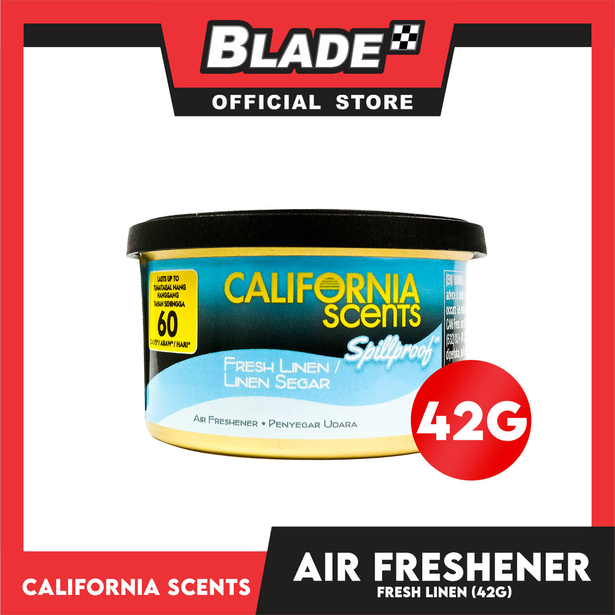 California Scents Organic Air Freshener (Fresh Linen/ Linen Sugar) 42g