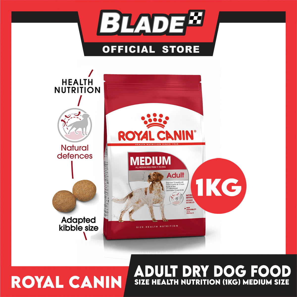 Royal Canin Medium Adult (1kg) Dry Dog Food - Size Health Nutrition