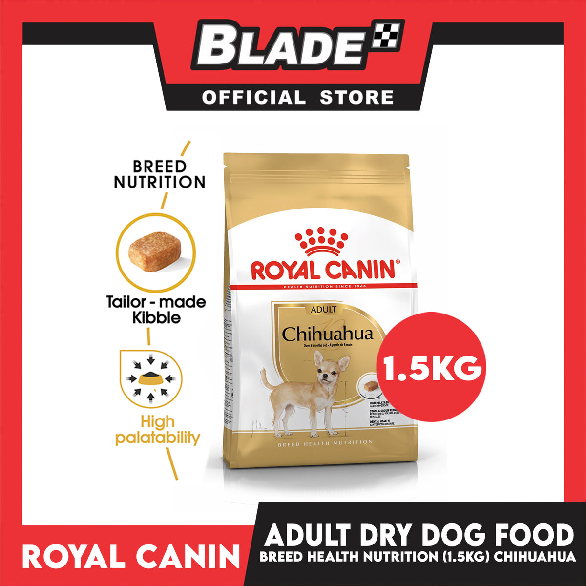 Royal Canin Chihuahua Adult (1.5kg) Dry Dog Food - Breed Health Nutrition