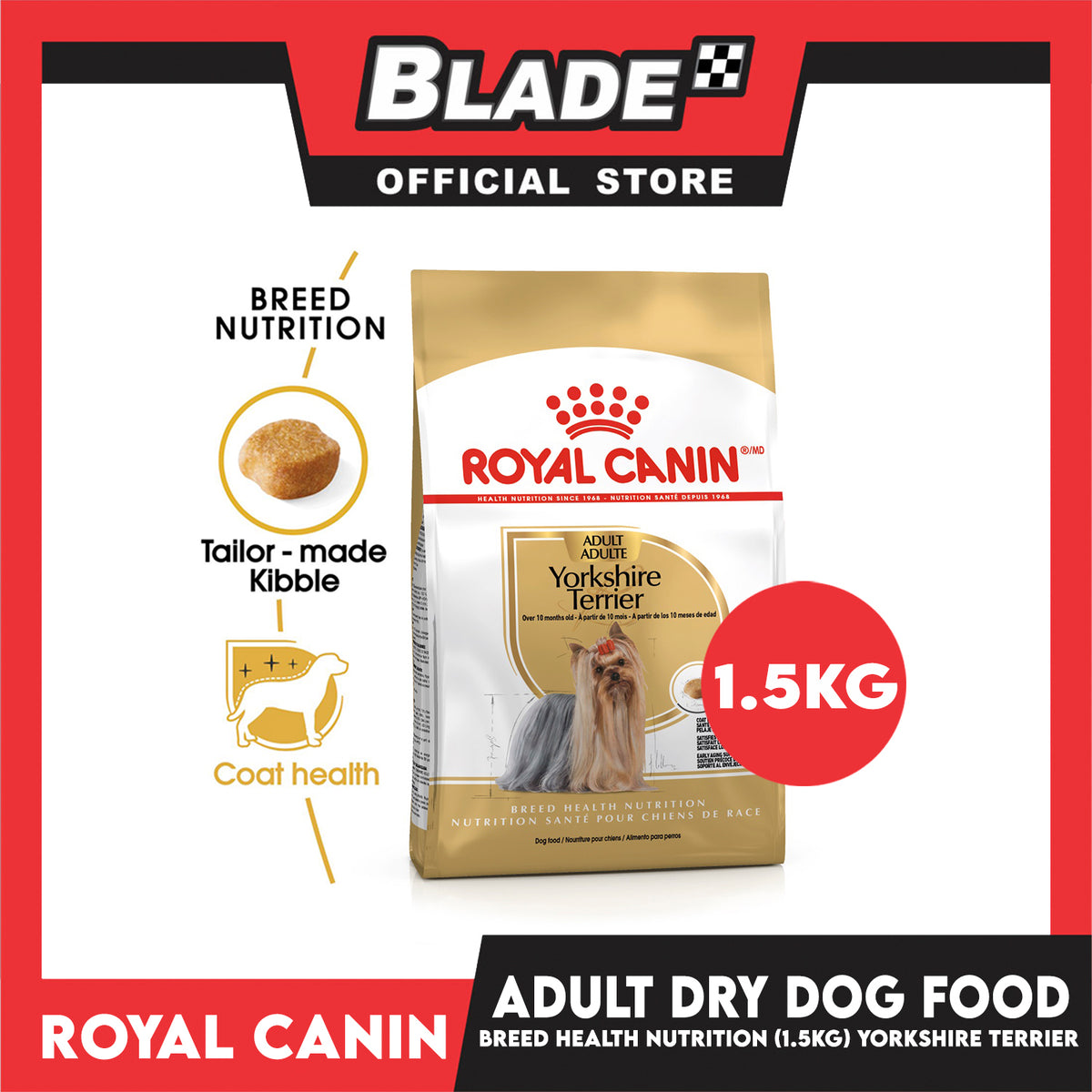 Royal Canin Yorkshire Adult (1.5kg) Dry Dog Food - Breed Health Nutrition