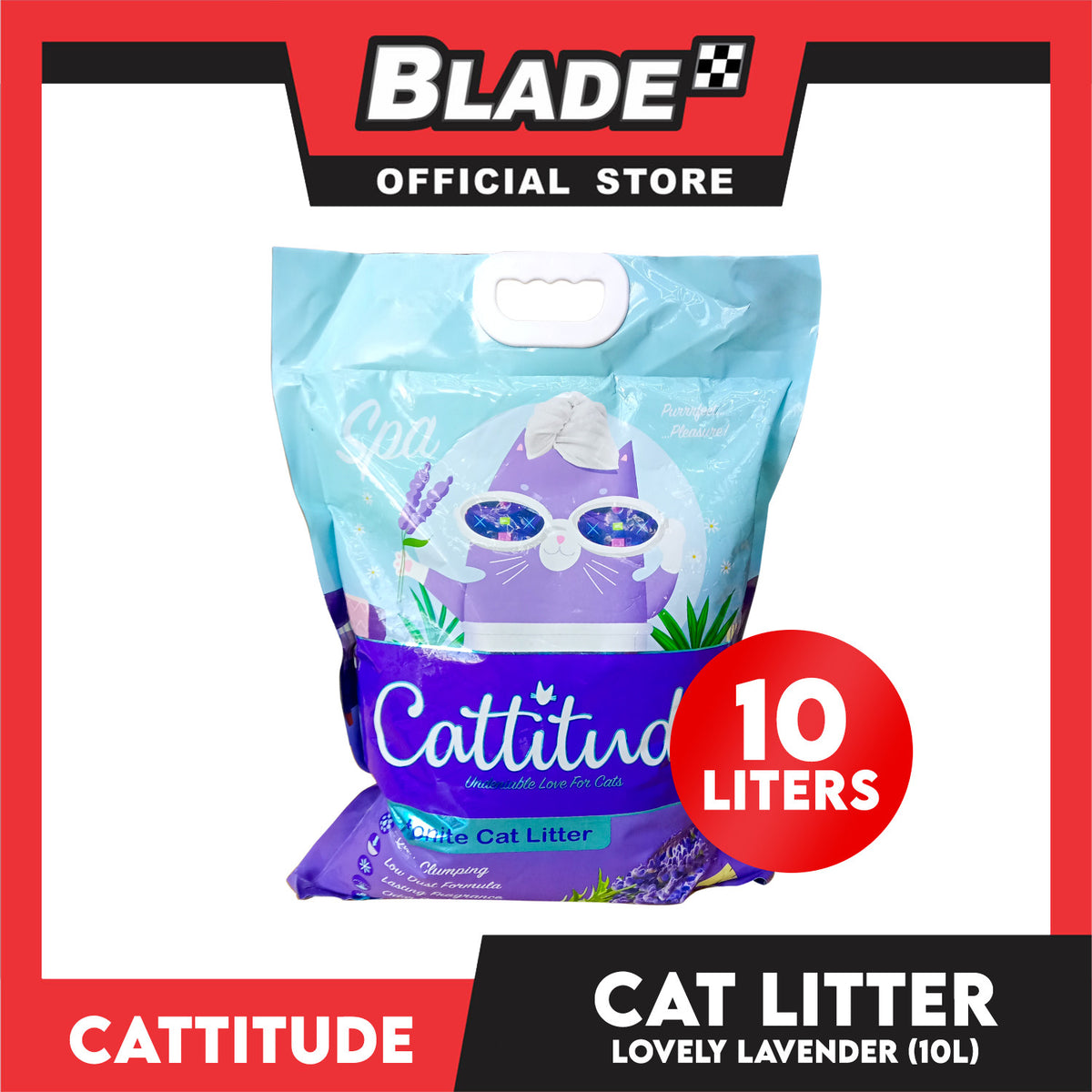 Cattitude Bentonite Cat Litter (Lovely Lavender) Quick Clumping 10 Liters
