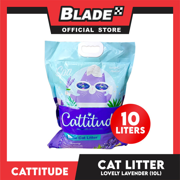 Cattitude Bentonite Cat Litter (Lovely Lavender) Quick Clumping 10 Liters