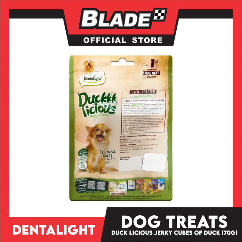 Dentalight Duck Licious Premium Jerky  (Cubes of Duck) Oven-roasted 70grams