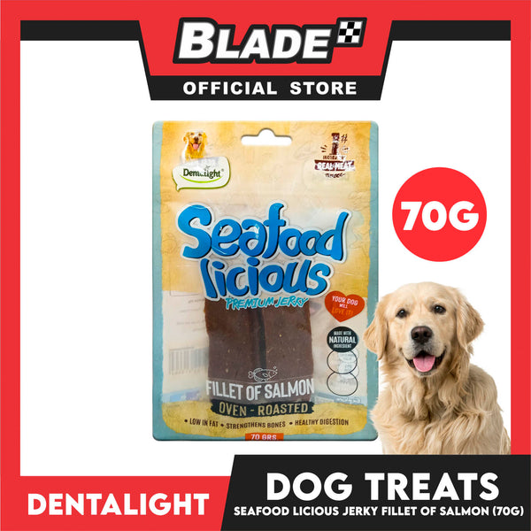 Dentalight Seafood Licious Premium Jerky  (Fillet of Salmon) Oven-roasted 70grams