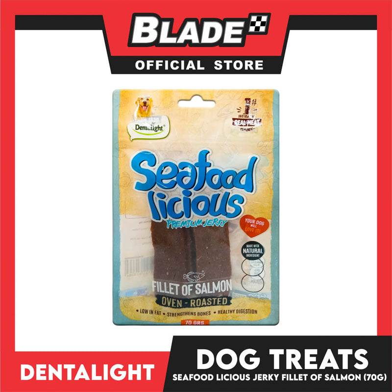Dentalight Seafood Licious Premium Jerky  (Fillet of Salmon) Oven-roasted 70grams