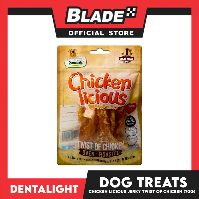 Dentalight Chicken Licious Premium Jerky  (Twist of Chicken) Oven-roasted 70grams