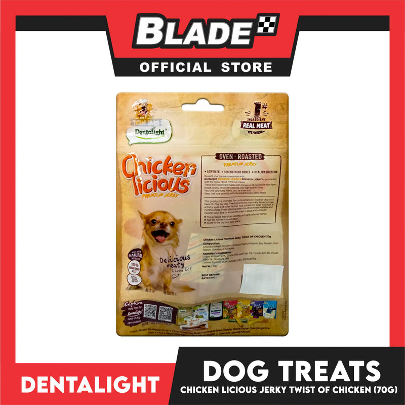 Dentalight Chicken Licious Premium Jerky  (Twist of Chicken) Oven-roasted 70grams
