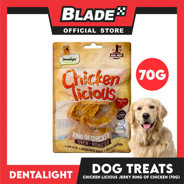 Dentalight Chicken Licious Premium Jerky  (Ring of Chicken) Oven-roasted 70grams
