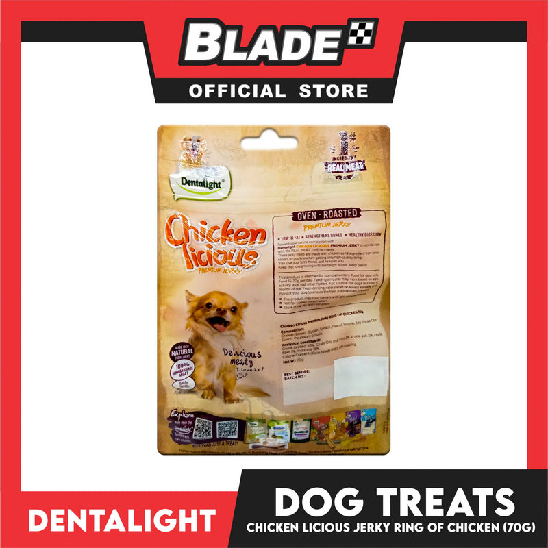 Dentalight Chicken Licious Premium Jerky  (Ring of Chicken) Oven-roasted 70grams