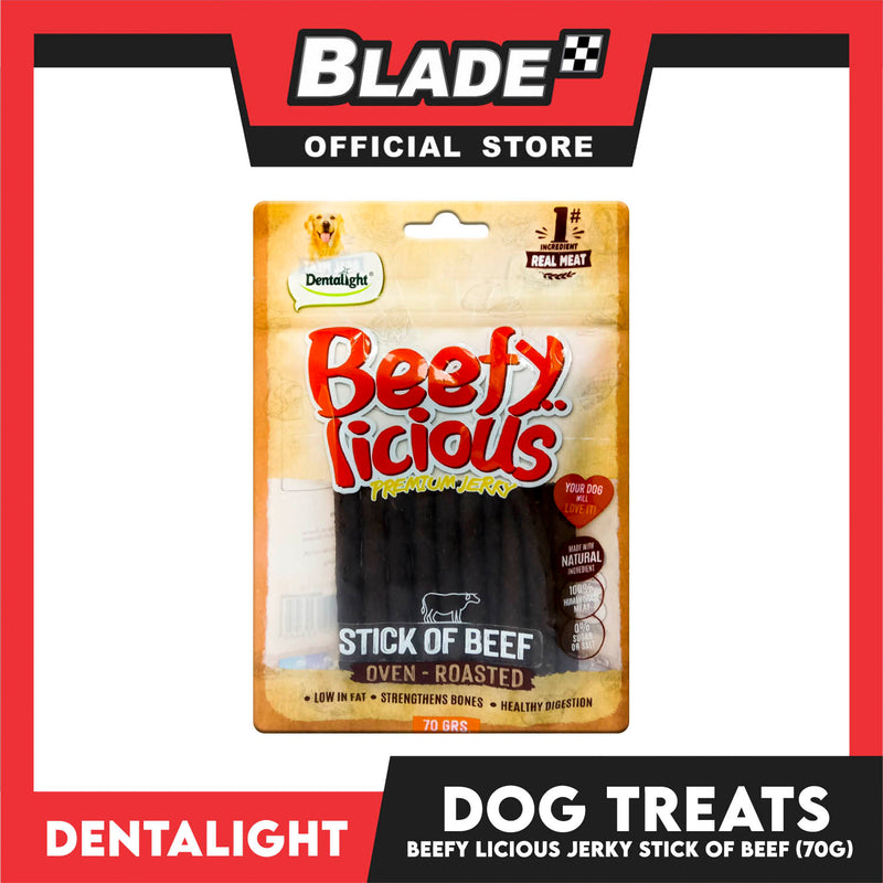 Dentalight Beefy Licious Premium Jerky  (Stick of Beef) Oven-roasted 70grams