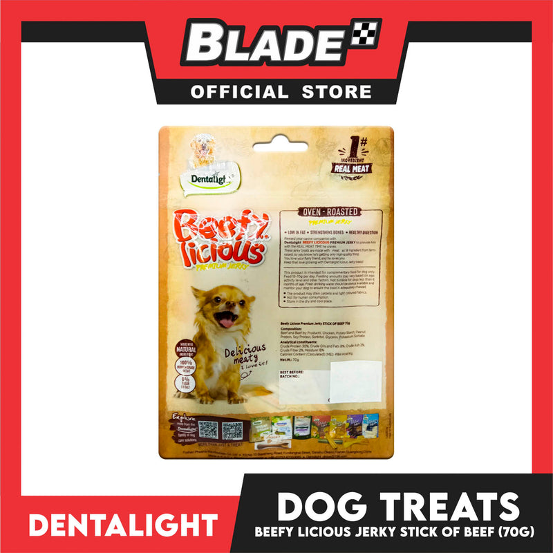 Dentalight Beefy Licious Premium Jerky  (Stick of Beef) Oven-roasted 70grams