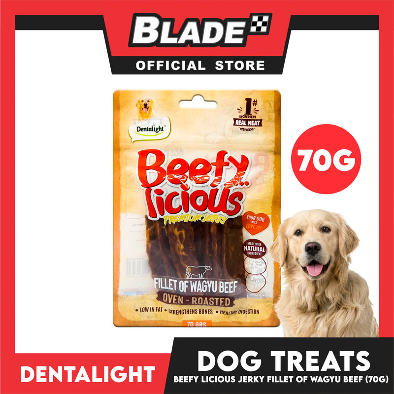 Dentalight Beefy Licious Premium Jerky  (Fillet of Wagyu Beef) Oven-roasted 70grams