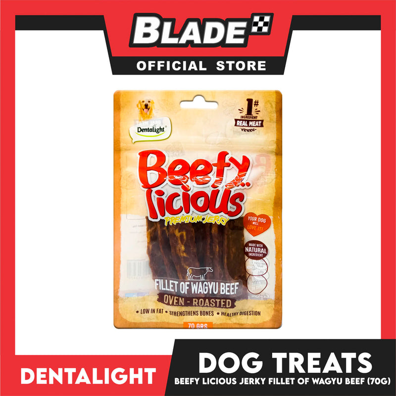 Dentalight Beefy Licious Premium Jerky  (Fillet of Wagyu Beef) Oven-roasted 70grams