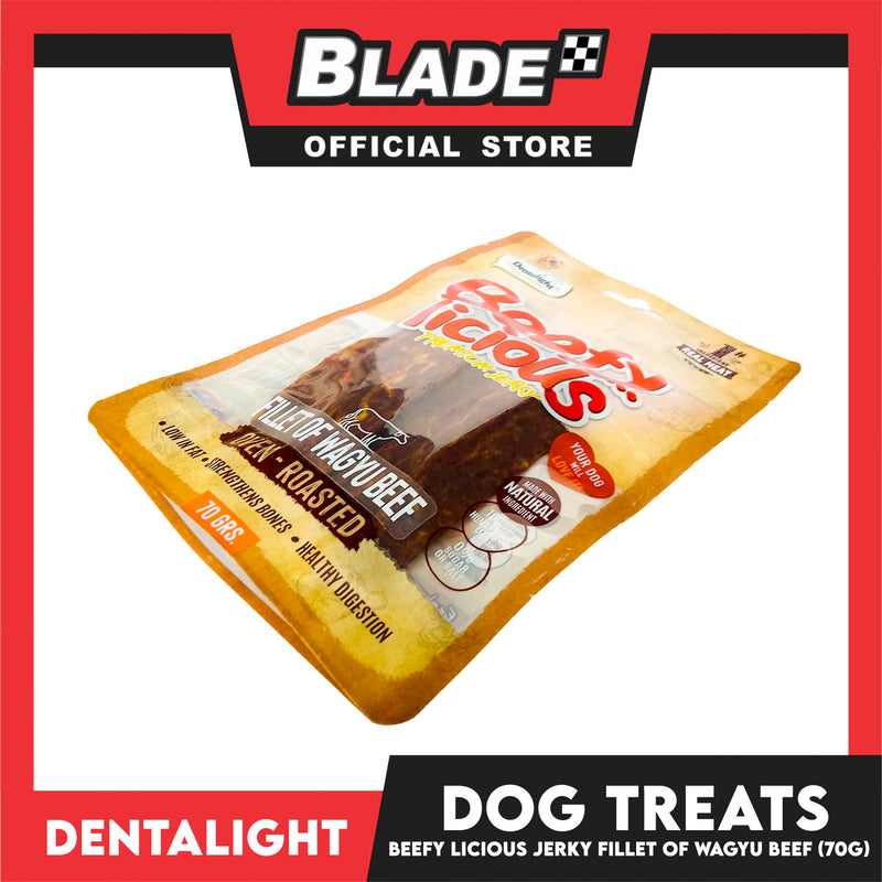 Dentalight Beefy Licious Premium Jerky  (Fillet of Wagyu Beef) Oven-roasted 70grams